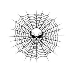 Obraz premium Skull and spiderweb illustration
