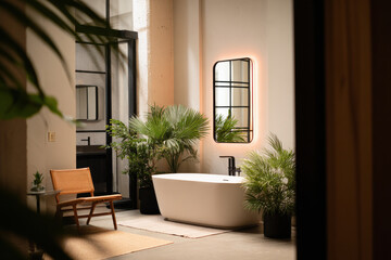 experience modern wellness tech bathroom that seamlessly integrates cuttingedge gadgets and soft lighting