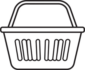 Shopping Basket Silhouette | Black Vector Illustration Design