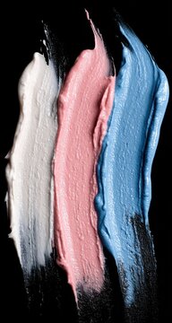 Three swaths of creamy, pigmented color