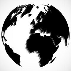 Globe world map isolated on white background, planet earth