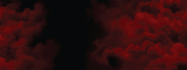 Abstract horror background with thick red fog floating in dark scene © ShadOw