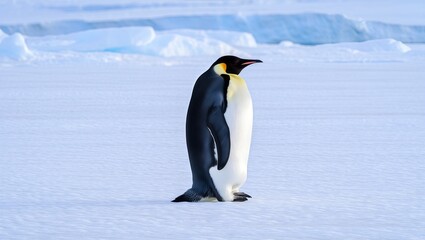 Fototapeta premium Documentary Emperor Penguin in Polar Habitat