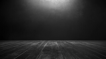 Dark black empty architectural interior with minimalistic studio space featuring walls and floor for product display presentation creating a modern 3d backdrop with clean contemporary design