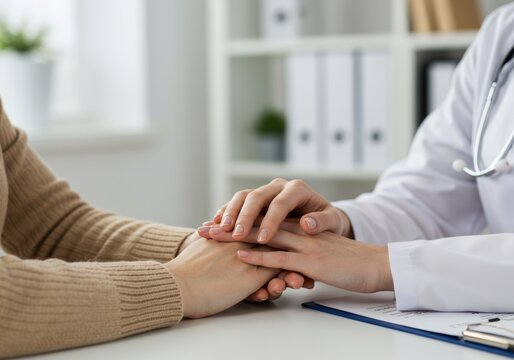 Doctor comforting patient with supportive touch
