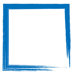Blue square frame isolated on transparent background