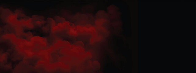 Crimson mist cloud floating in dramatic ominous horror styled design
