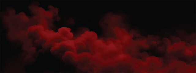 Mysterious atmosphere with swirling red fog cloud in dark backdrop © ShadOw