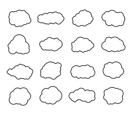 Cloud or Speech Bubble icon set
