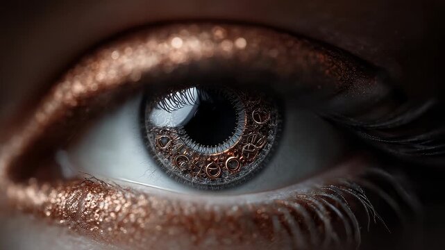 Close-up Shot of Futuristic Bionic Electronic Eye
