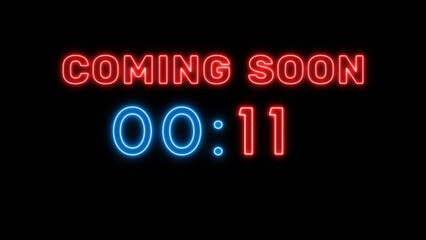 Obraz premium 11 second countdown timer. Neon timer number 11 illustration.