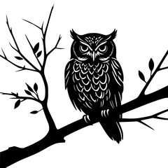 owl sitting on a branch
