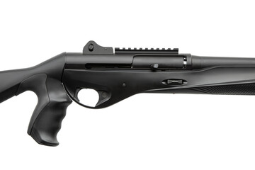 Detailed view of a modern shotgun receiver