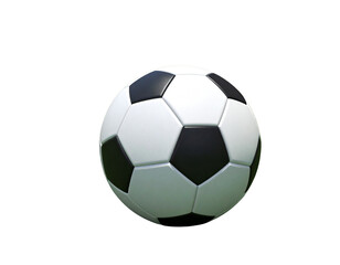 Obraz premium Classic Black and White Soccer Ball on Grass – Sports Flat Lay