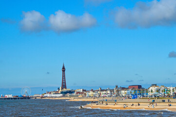Blackpool beach and promenade