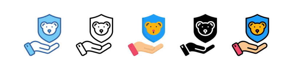 Wildlife Protection Icon Multi Style Illustration