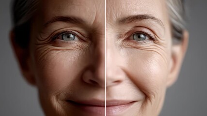 Skin Rejuvenation Comparison Showing Fading Signs of Aging