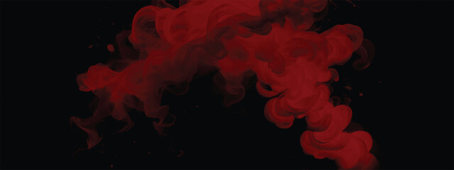 Spooky red vapor swirling across dark space with gothic atmosphere