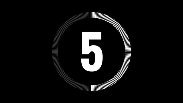 10 seconds countdown video with black background 