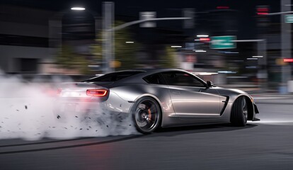 Dynamic Sports Car Drifting: Adrenaline and Tuning in the Night City