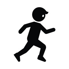Child Running Icon Isolated on White Background