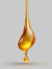 Golden liquid drips downward