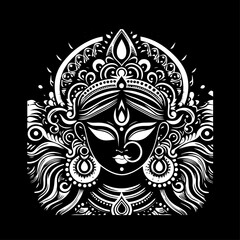 durga face icon vector