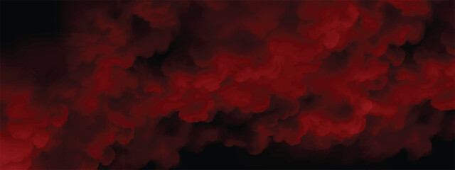 Abstract red mist and smoke blending with dark shadows in background © ShadOw