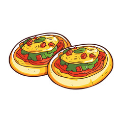Sopes, 2D isometric flat cartoon vector illustration isolated on white background.