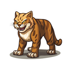 Wildcat, 2D isometric flat cartoon vector illustration isolated on white background.
