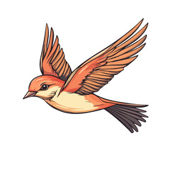 Swift, cartoon vector illustration, flat 2D isometric style, white background.