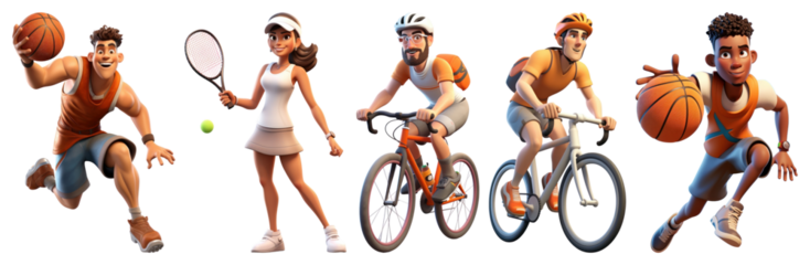 PNG Diverse sports activities illustration, element set on transparent background