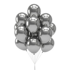 Bunch of floating balloons on transparent background
