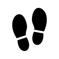 Black footprints on a white background suggest steps and directions forward
