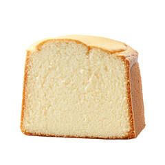 Slice of Fluffy Sponge Cake with Golden Crust