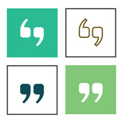 Obraz premium Quotation mark icon set isolated on white background