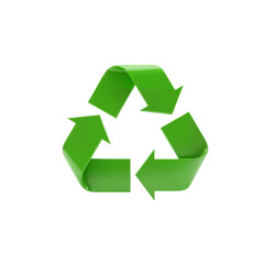 Obraz premium 3D Green Recycling Symbol – Icon of Sustainability, Renewal, and Environmental Action