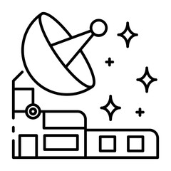 This Satellite dish icon is suitable for Space and Galaxy, etc.