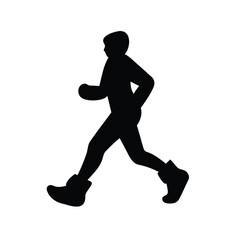 Running in Black Silhouette Depicts Individual Engaging in Energetic Physical Activity