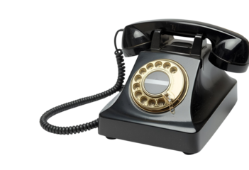 Vintage telephone isolated for communication, decor, antique, retro, and collection purposes.