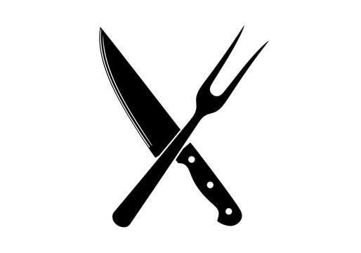 Butcher's Tools Crossed Knife and Fork