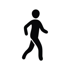 Iconographic Representation of a Walking Person in Silhouette Style for Navigation Signage