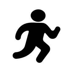 Silhouette of a person in motion representing running or movement quickly