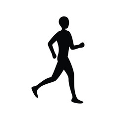 Obraz premium A simple silhouette of a person running with determined pace and focus