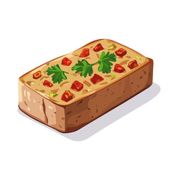 Pate, cartoon vector illustration, flat 2D isometric style, white background.