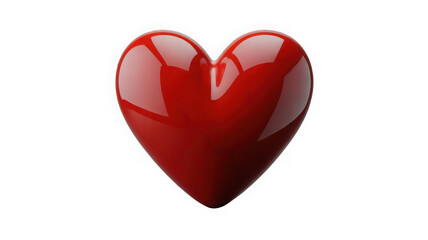 Fototapeta premium Shiny red heart isolated on transparent background for love and romance themes