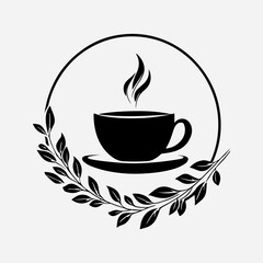 Coffee Cup Silhouette Minimalist Flat Icon Set Vintage Retro Graphic, Coffee Lover Coffee Drink Vector Design Clothing