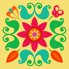 Abstract floral design vector. Flower vector art for wallpaper.