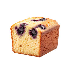 Blueberry Cake Slice with Moist Texture and Fresh Berries