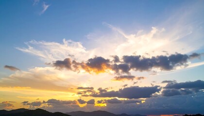 Colorful sunset sky with clouds